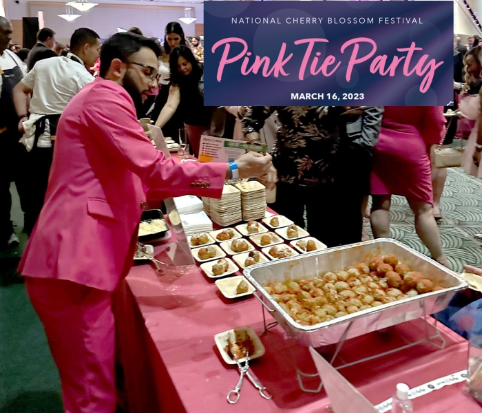 MightyMeals serving at the Pink Tie Party National Cherry Blossom Festival