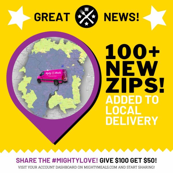 MightyMeals adds 100+ Delivery Zip Codes in Maryland and Virginia